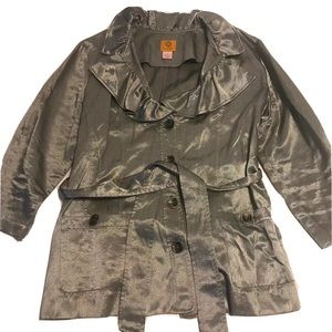 Ruby Rd Sz 18 Womens Jacket Silver Ruffle Collar